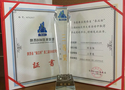 汉中分公司喜获陕西省“秦汉杯”BIM应用大赛综合组三等奖