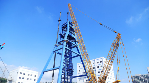 陕煤建设机电安装公司承建的孟村矿主立井井架及天轮工程顺利通过“太阳杯”复查