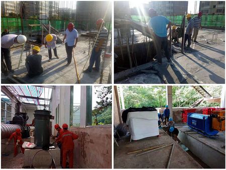 陕煤建设天工公司施工现场烈日下的“剪影”