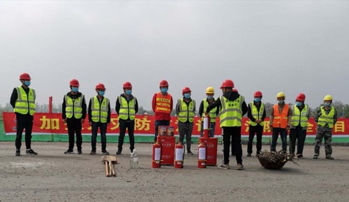 陕煤建设路桥分公司各项目部开展消防演练活动