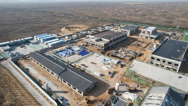 建设集团榆林市西沙7万吨水厂项目 战严寒  抢工期  全力推进项目建设