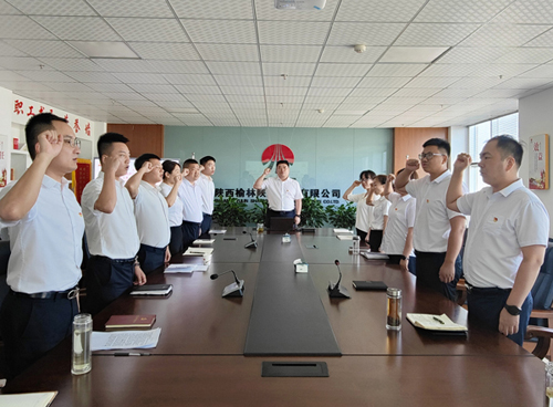 陕煤建设榆林公司党支部开展“重温入党誓词 坚定理想信念”主题党日活动