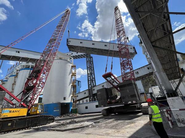 陕煤建设韩城分公司承建的张家峁矿101栈桥吊装工程顺利完成