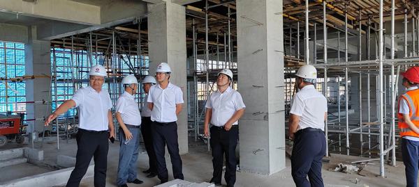 榆林中金建设有限公司一行到陕煤建设直属第七项目部交流学习