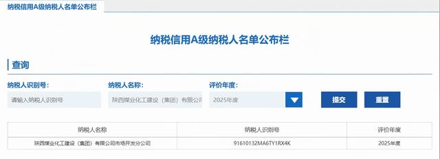 陕煤建设市场开发分公司 获评“纳税信用A级纳税人”