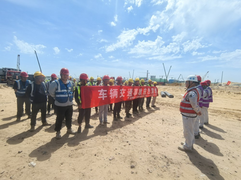 陕煤建设西北分公司土建第六项目部组织开展车辆事故应急演练