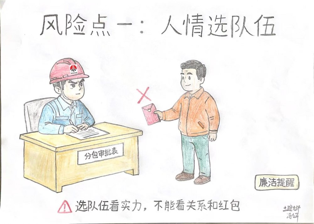 陕煤建设韩城分公司土建九项目部:一纸廉画敲警钟 岗位提醒守初心